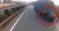 Porsche Cayenne Crunched And Dragged By Moving Truck