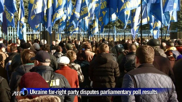 Ukraine far right party disputes parliamentary election results