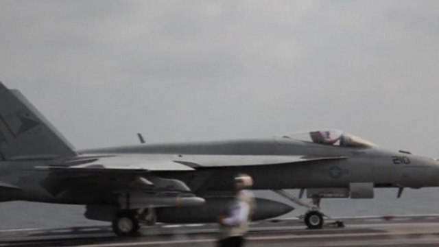 U.S. Navy video shows air operations on the USS Carl Vinson to fight Islamic State
