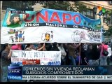 Chilenos sin vivienda reclaman subsidios prometidos