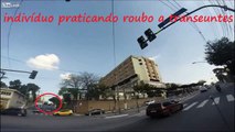 Persecución policial en moto en Brasil