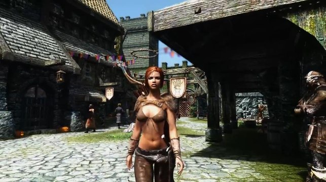 10 hours walking in Skyrim as a woman in skimpy armor