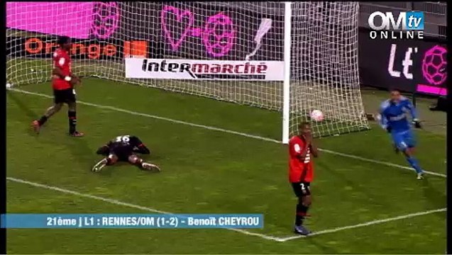 Rennes 1-2 OM : le but de Benoît Cheyrou (76e)
