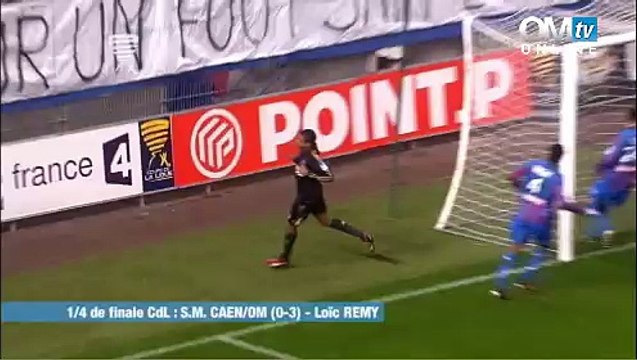 Caen 0-3 OM : le but de Loïc Remy (21e)