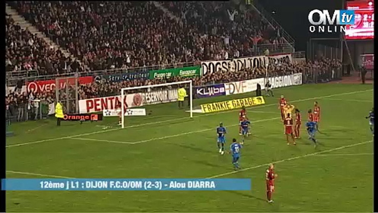 Dijon 2-3 OM : le but d'Alou Diarra (82e)