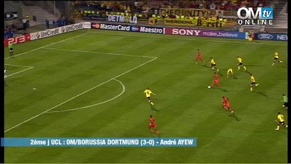 OM 3-0 Dortmund : le but d'André Ayew (20e)