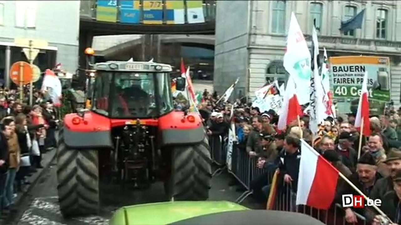 Manifestation des producteurs de lait à Bruxelles