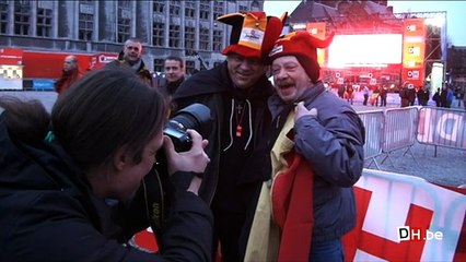 Ambiance à Liège pour supporter les Diables