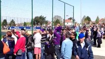 Les supporters d'Anderlecht contre les grilles