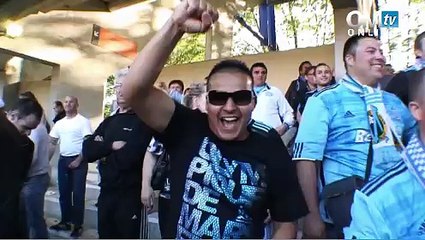 La joie des supporters de l'OM à la Mosson