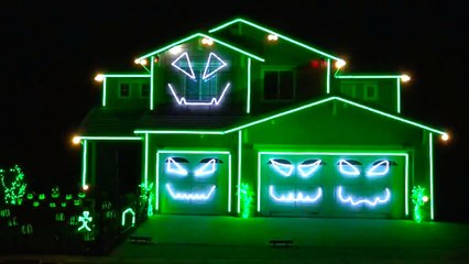 Awesome Halloween Light Show House