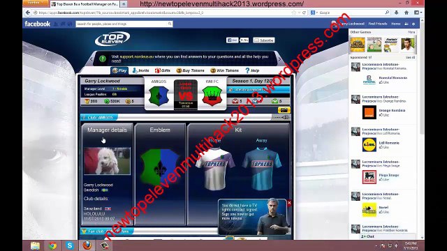 Top Eleven Multihack v.3.0.1 Update 2014 - Tokens, Fans, Cash, Treatments, Morale boosters and Rests