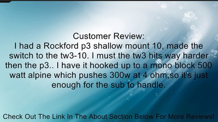 Jl Audio 10tw3-d4 Shallow-mount 10 Review