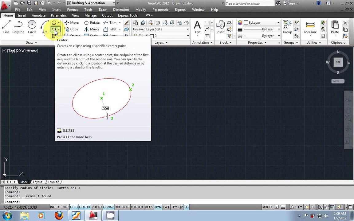 AutoCAD 2012 urdu tutorial part6 - Polygons _ Ellipses.flv