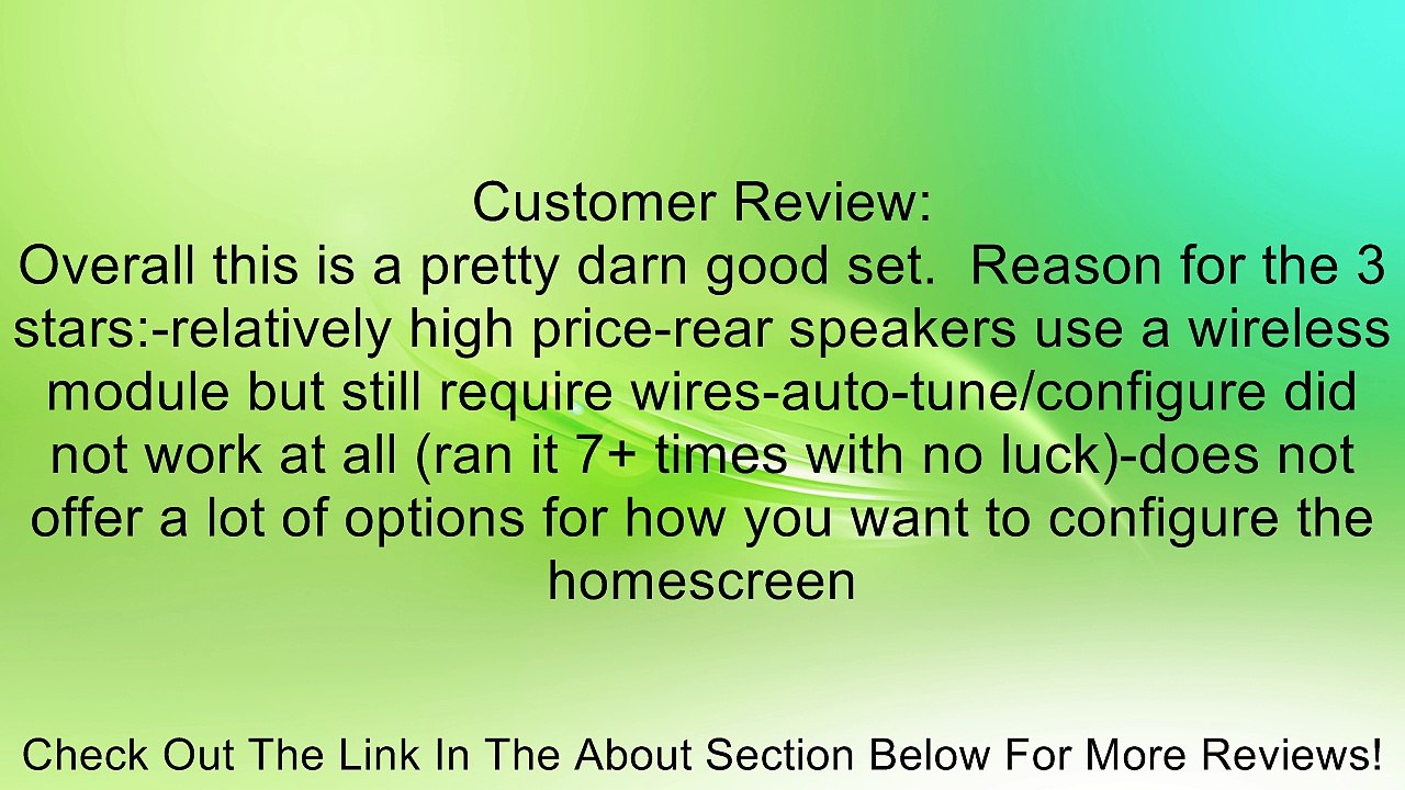 Samsung HT-F9730W 7.1-Channel 1330Watt 3D Blu-Ray Home Theater System Review