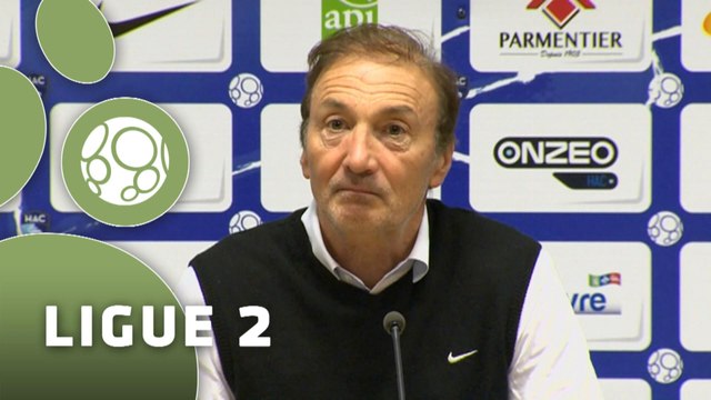 Conférence de presse Havre AC - AC Arles Avignon (2-0) : Erick MOMBAERTS (HAC) - Stéphane CRUCET (ACA) - 2014/2015