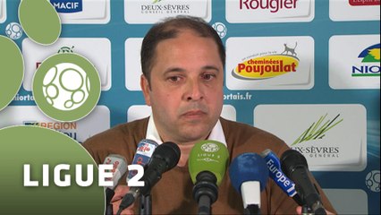 Conférence de presse Chamois Niortais - AS Nancy-Lorraine (1-4) : Régis BROUARD (NIORT) - Pablo  CORREA (ASNL) - 2014/2015