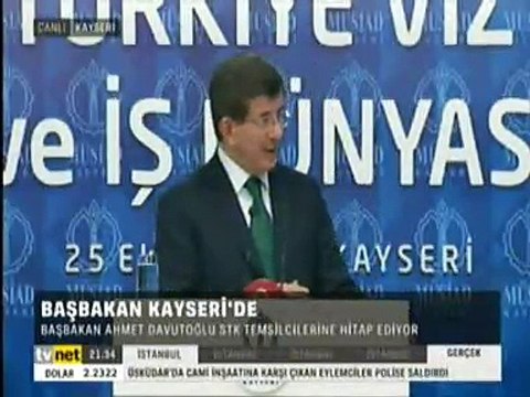 Başbakan Ahmet Davutoğlu, Kayserili İş Adamları ve Stk Temsilcilerine Hitap etti