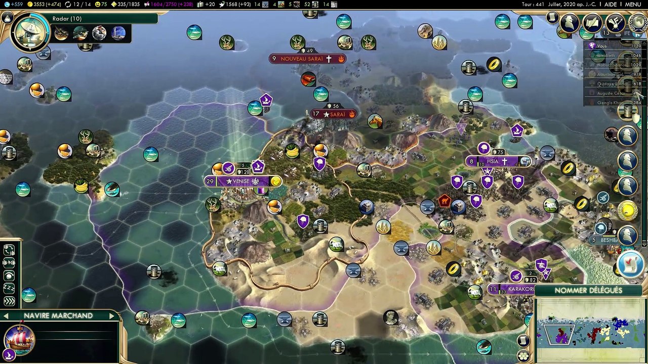 [Civilization V Fr] - Brave New World - Venise - Ep15
