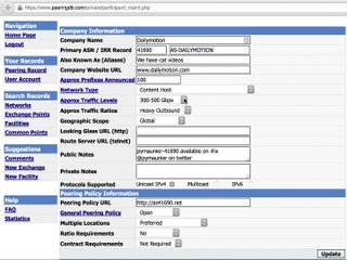 Updating the peeringdb record