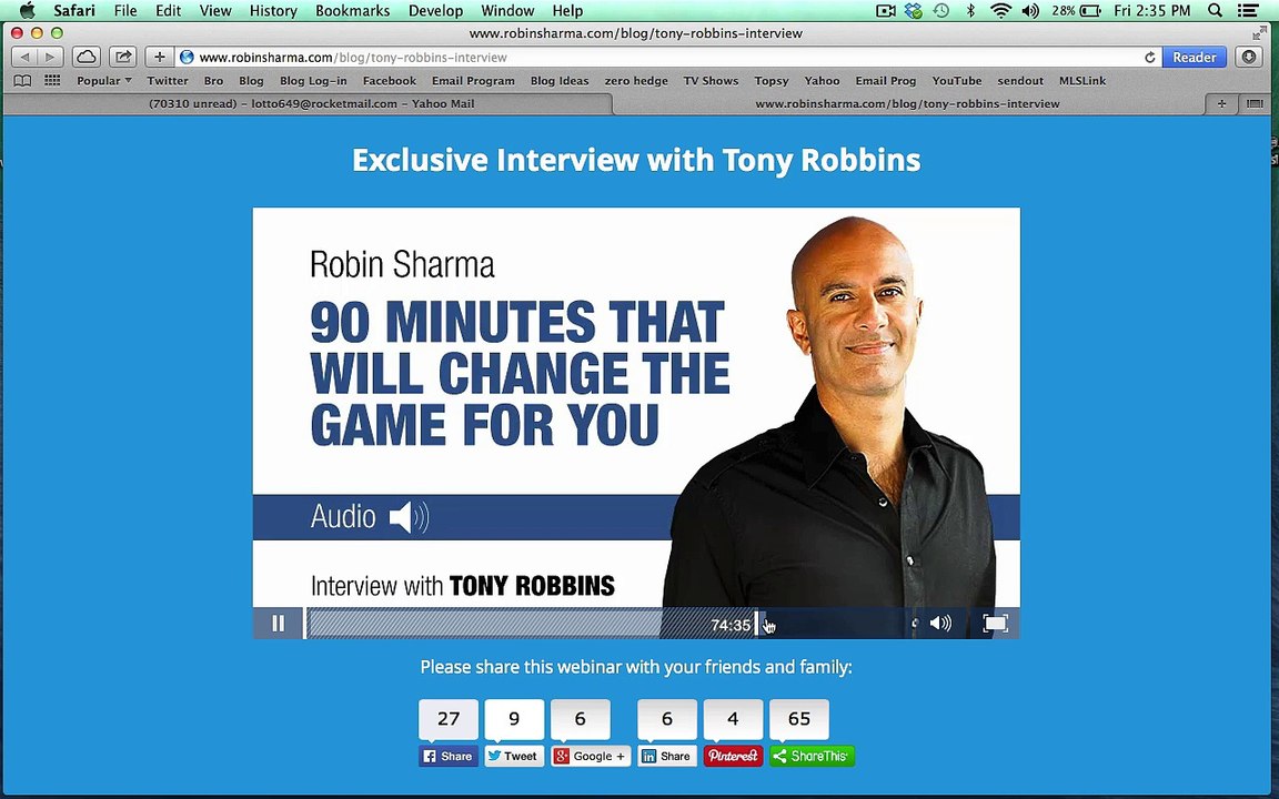 Robin Sharma interviews Tony Robbins on the economy + advice