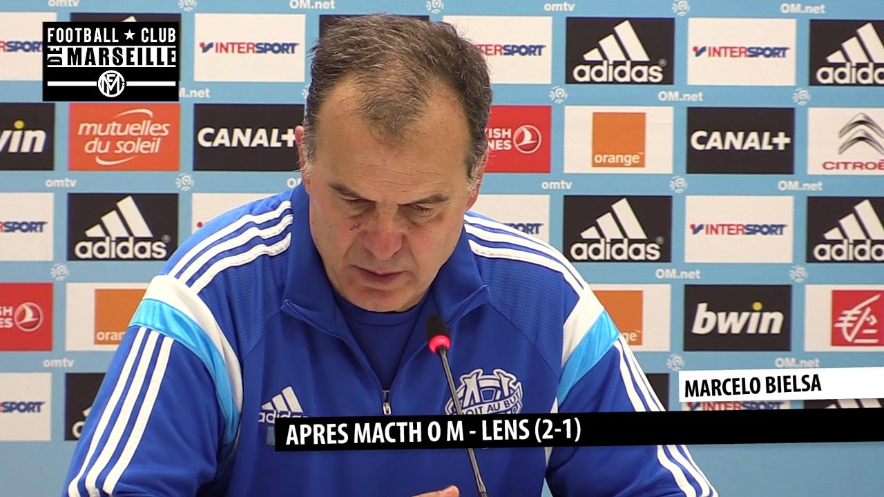 La reaction de Bielsa après OM - Lens (2-1)