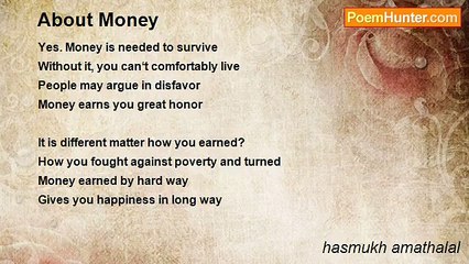 hasmukh amathalal - About Money