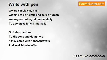 hasmukh amathalal - Write with pen