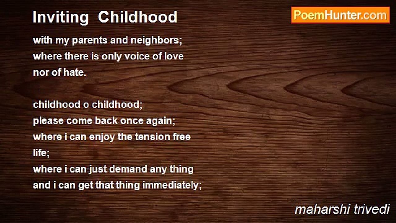 maharshi trivedi - Inviting  Childhood