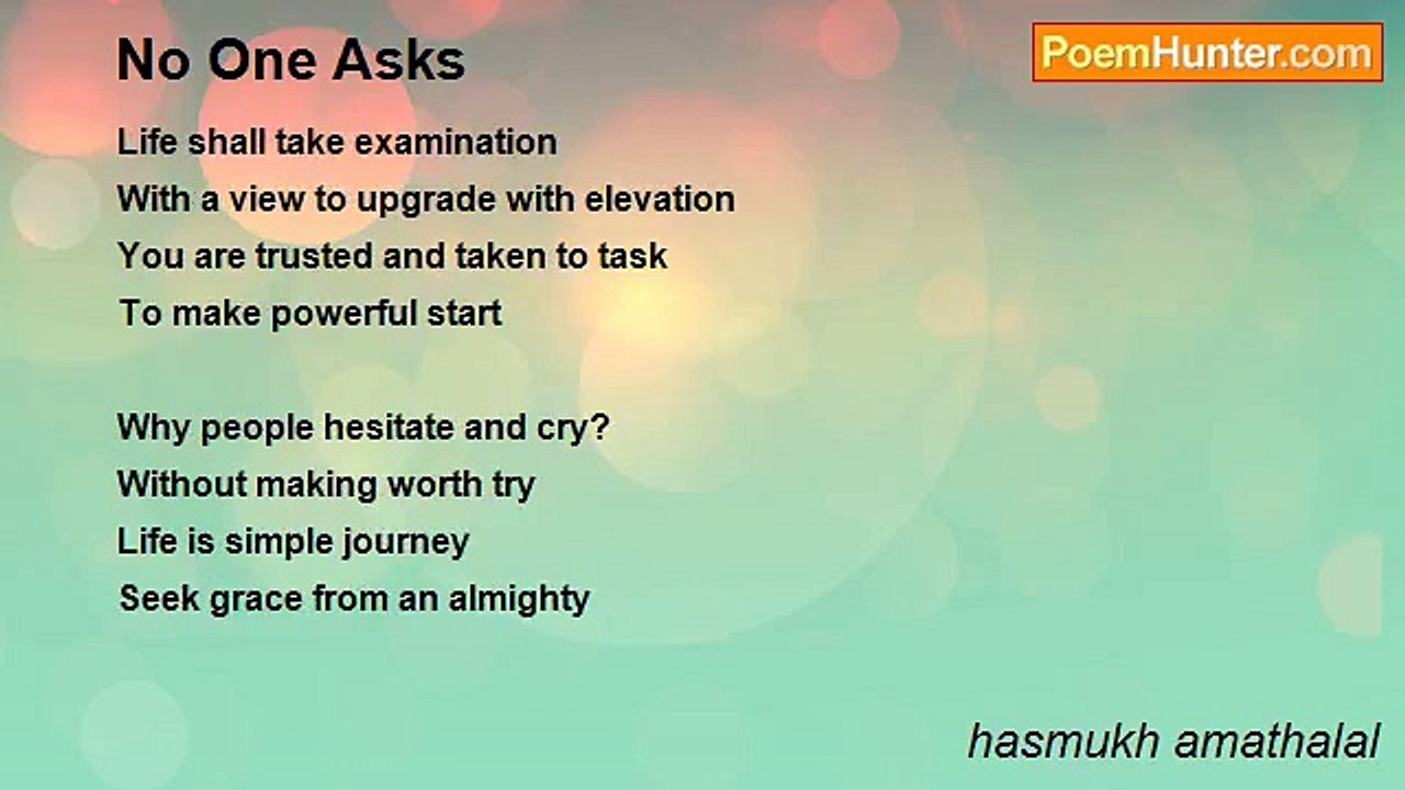 hasmukh amathalal - No One Asks