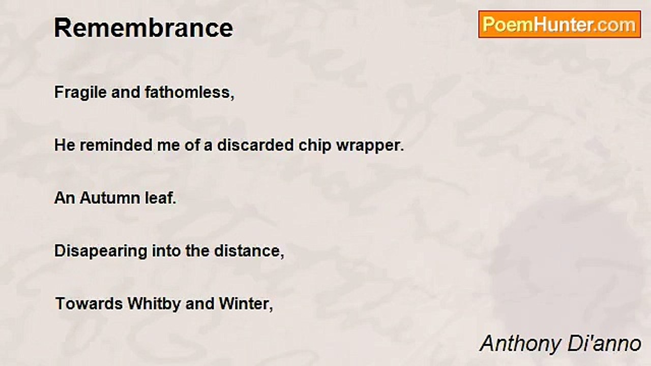 Anthony Di'anno - Remembrance