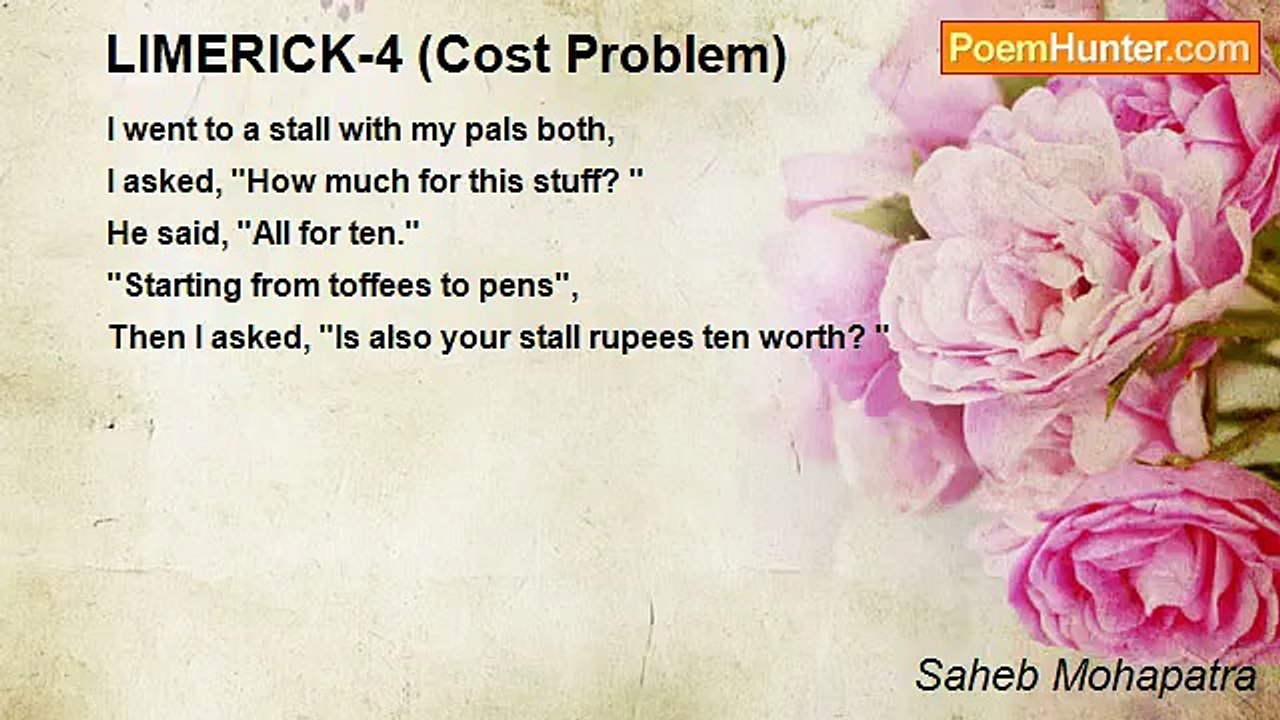 Saheb Mohapatra - LIMERICK-4 (Cost Problem)