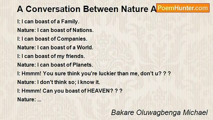 Bakare Oluwagbenga Michael - A Conversation Between Nature And I
