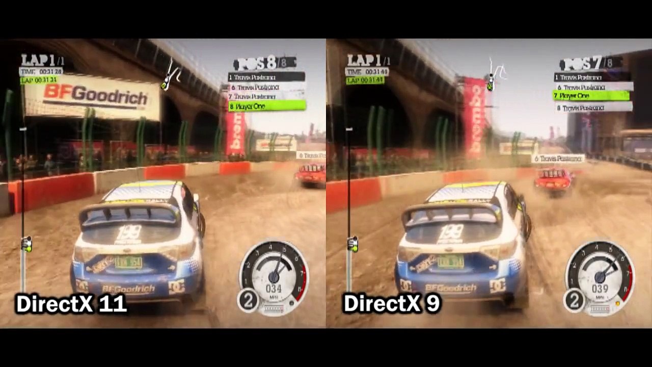 DiRT 2: DirectX 9 vs. DirectX 11 Side-by-Side Gameplay