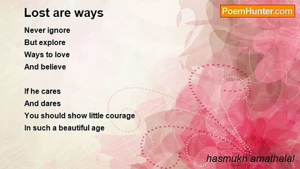 hasmukh amathalal - Lost are ways