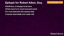 Robert Burns - Epitaph for Robert Aiken, Esq.