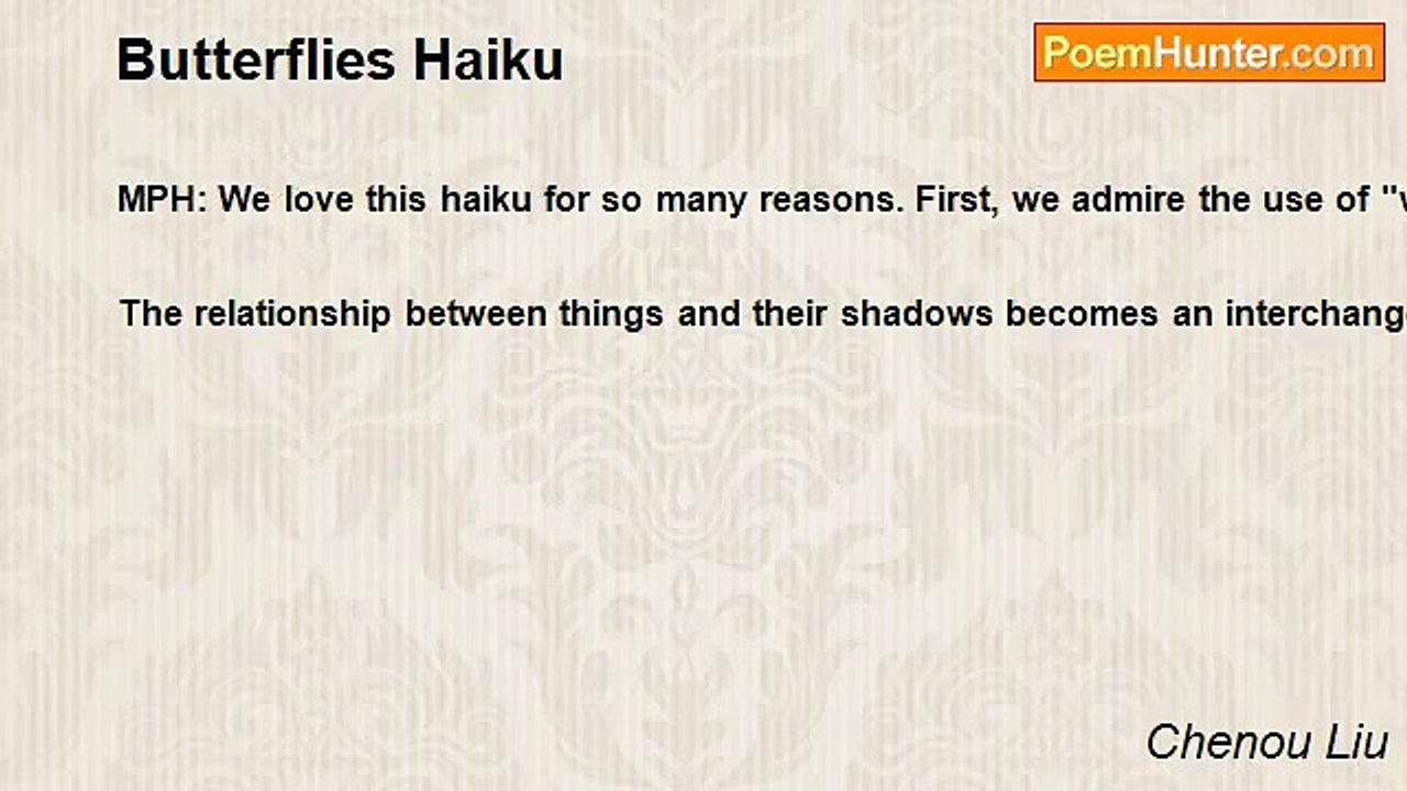 Chenou Liu - Butterflies Haiku