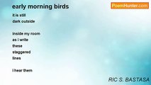 RIC S. BASTASA - early morning birds