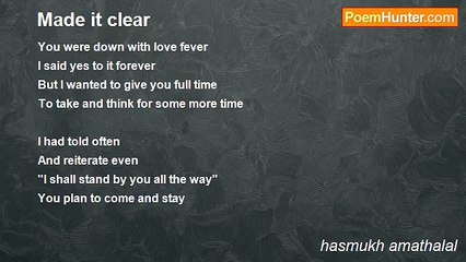 hasmukh amathalal - Made it clear