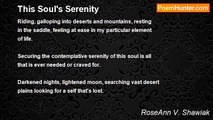 RoseAnn V. Shawiak - This Soul's Serenity