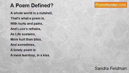 Sandra Feldman - A Poem Defined?