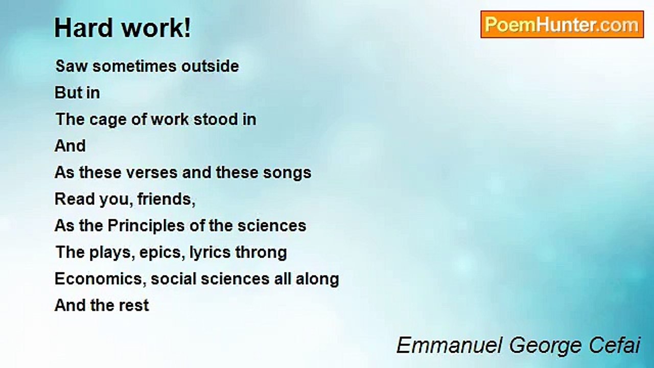 Emmanuel George Cefai - Hard work!