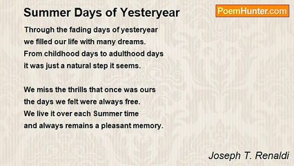Joseph T. Renaldi - Summer Days of Yesteryear