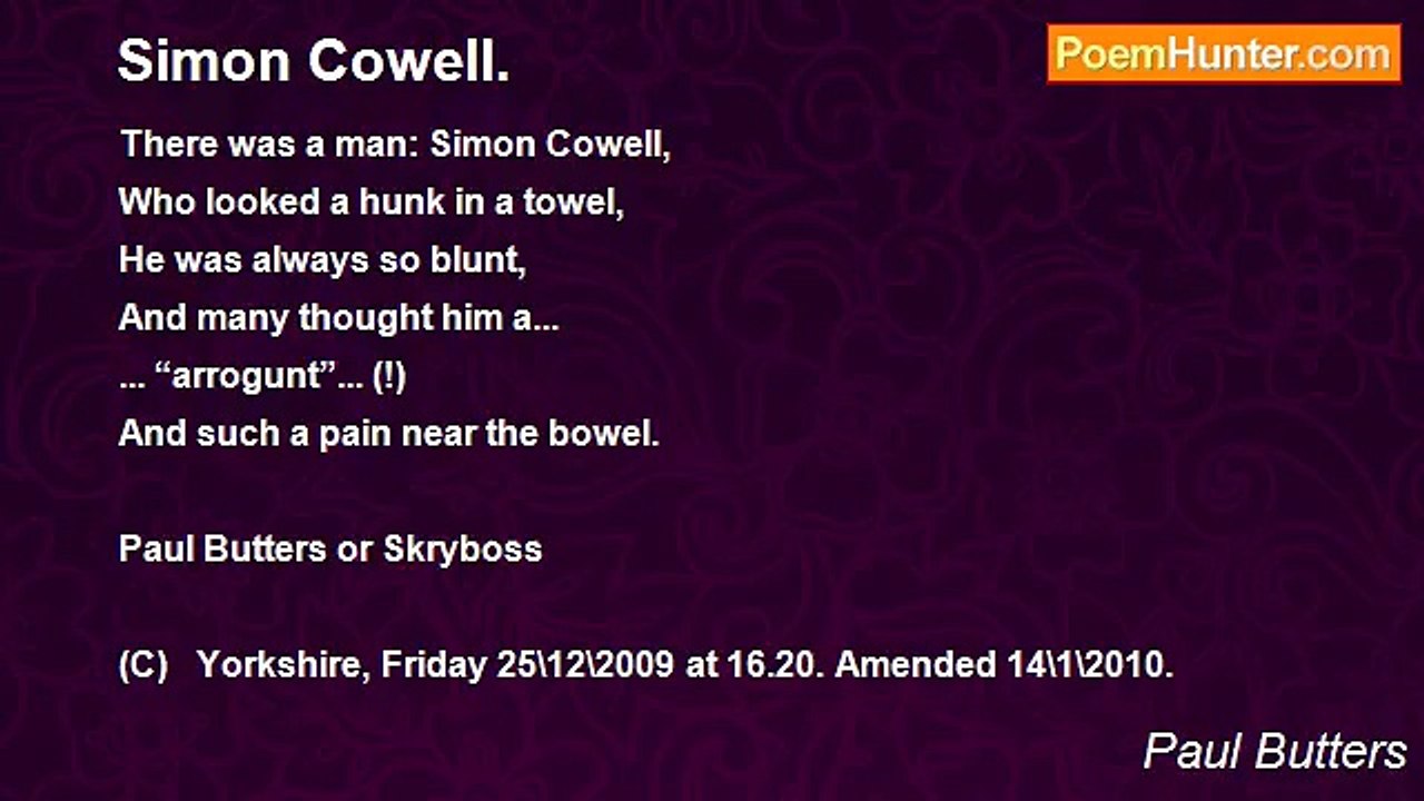 Paul Butters - Simon Cowell.