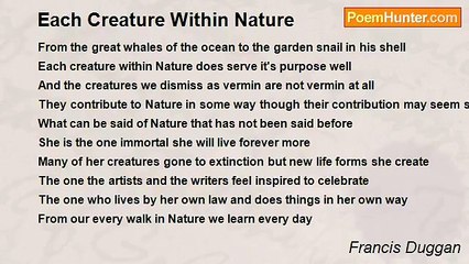 Francis Duggan - Each Creature Within Nature