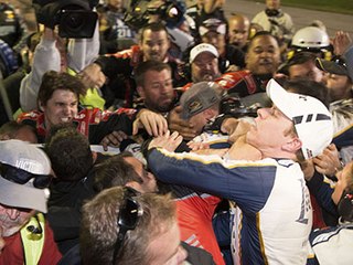 Raw: NASCAR drivers in huge brawl after race