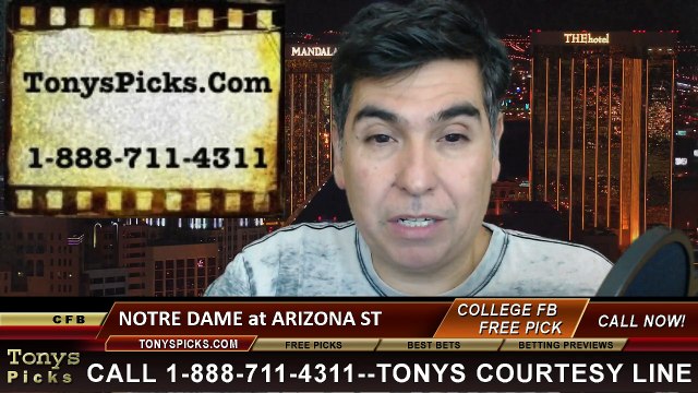 Arizona St Sun Devils vs. Notre Dame Fighting Irish Free Pick Prediction NCAA College Football Odds Preview 11-8-2014