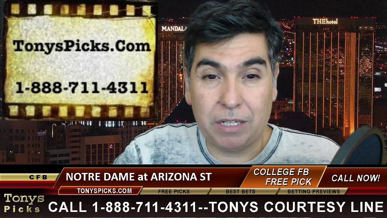 Arizona St Sun Devils vs. Notre Dame Fighting Irish Free Pick Prediction NCAA College Football Odds Preview 11-8-2014