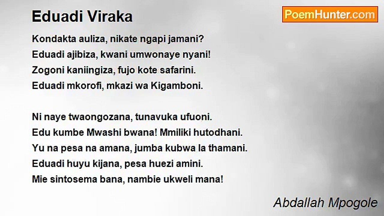 Abdallah Mpogole - Eduadi Viraka