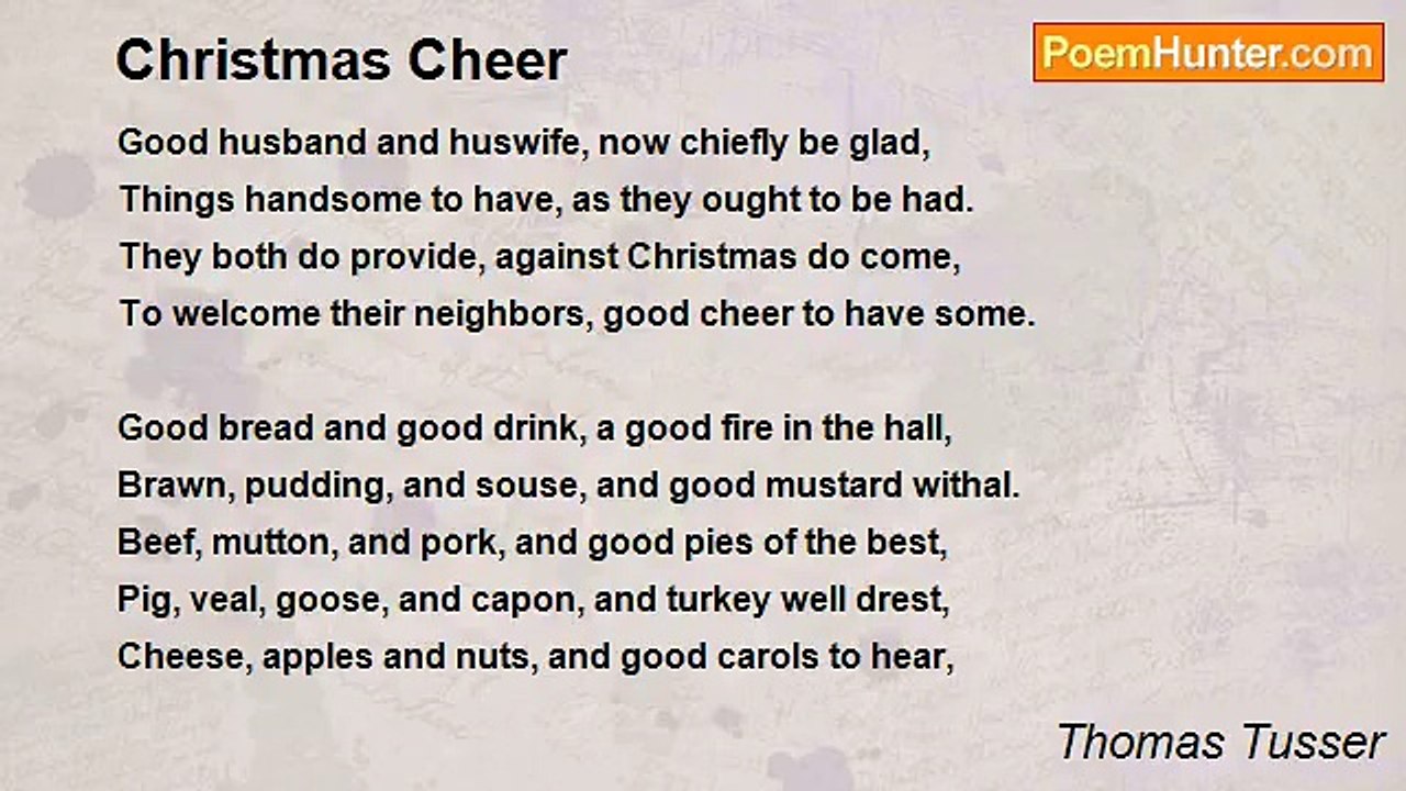 Thomas Tusser - Christmas Cheer